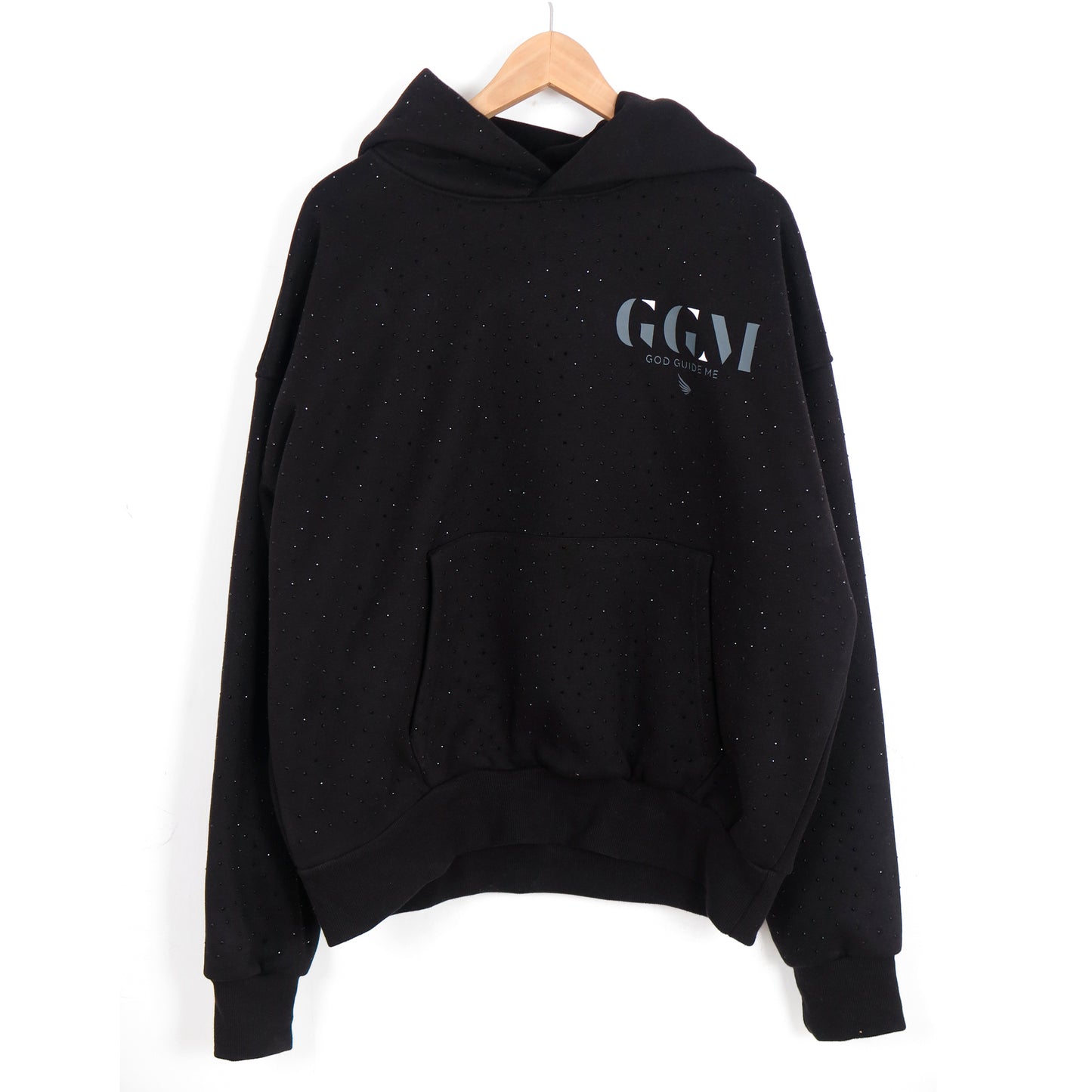 DIAMOND BLACK CROPPED HODDIE