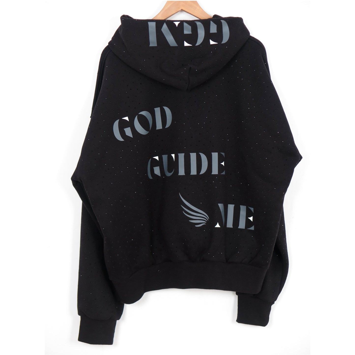 DIAMOND BLACK CROPPED HODDIE