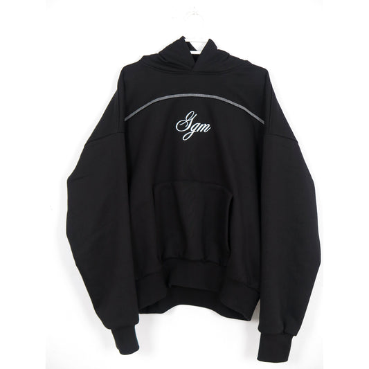 EMBROIDED BLACK CROPPED HODDIE