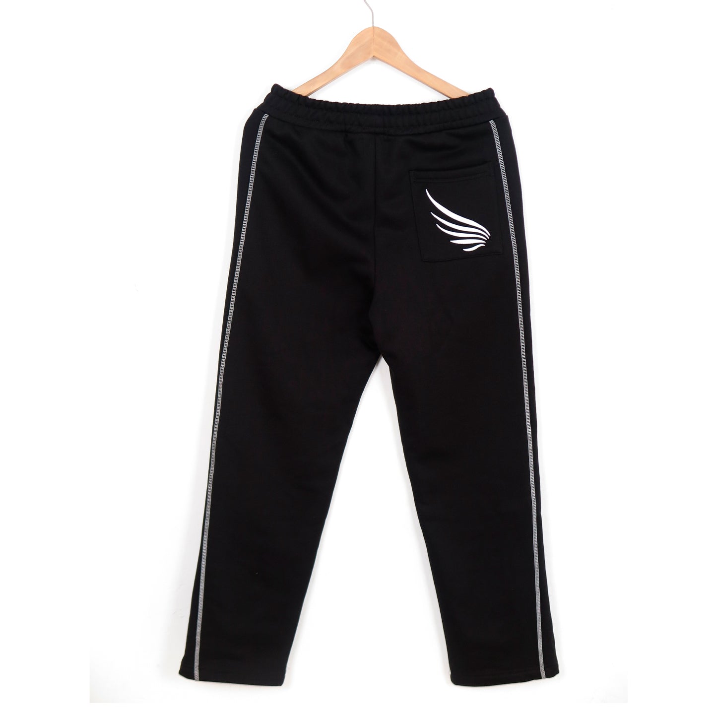 EMBROIDED BLACK SWEATPANTS