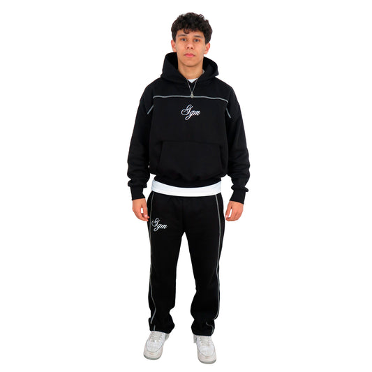 EMBROIDED BLACK TRACKSUIT