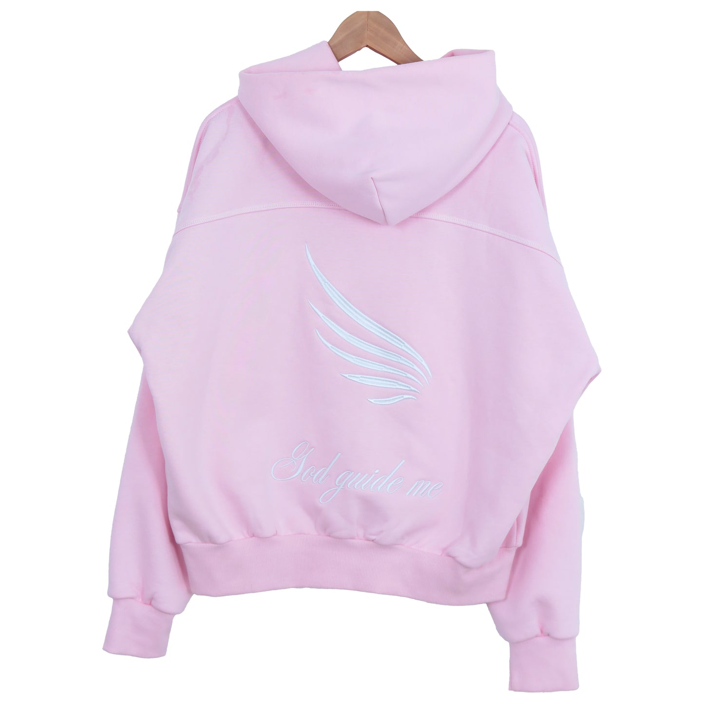 EMBROIDED PINK CROPPED HODDIE